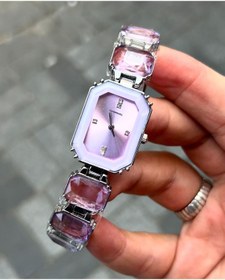 Resim CT STONES Swaroski Model Kristal Taşlı Sekizgen Çelik Saat bb0151 