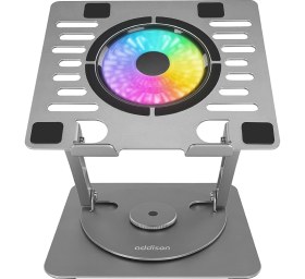 Resim Addison AD-RC35 360 Derece Dönebilen Fanlı Rgb Işıklı Ayarlanabilir Metal Laptop Stand 