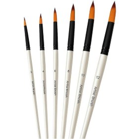 Resim 6'lı Liner Resim Sanat Fırça Seti Akrilik Guaj Yağlı 