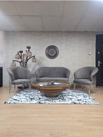 Resim SEVİNÇ MOBİLYA TEDDY Takım Krom Kaplama Telli Ayak Çay Seti Koltuk - Berjer , Balkon, Salon, Ofis 