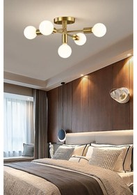 Resim Döngü Modern Tasarım Eskitme Renk Camsız Beşli Avize1 Eskitme 