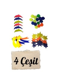 Resim Bisiklet Dekoratif Süs Seti 4 Parça Çok Renkli 