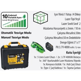 Resim SGS5428 Lazer Hizalama Distomat Şakül 5 Yeşil Çizgi 