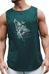 Resim BLUU Wolfou Kolsuz Sporcu T-shirt Tank Top Spor Atlet 