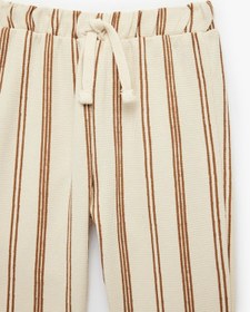 Resim Koton Pamuklu Beli Bağlamalı Çizgili Eşofman Altı Ekru Çizgili 6smb40004tk Ekru 