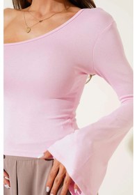 Resim Kazax Tek Omuzlu Basic Bluz Pembe T4275 Pembe 