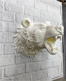 Resim Dekoratif Beyaz Ayı Duvar Heykeli Asılabilir Hediyelik 25x19 Cm 