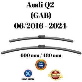 Resim Audi Q2 Gab 2016 2017 2018 2019 2020 2021 2022 2023 2024 Uyumlu Ön Cam Muz Tipi Silecek Süpürgesi Seti 60/48cm Silbak 
