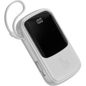 Resim Baseus Q pow 3A Dijital Gösterge 10.000 mAhmAh Power Bank + Lightning Şarj Başlık PPQD-B02 Beyaz 