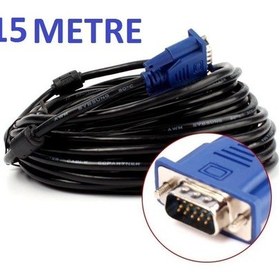 Resim Vga Monitör Projeksiyon Görüntü Kablosu Uzatma Kablosu 15M Metre 