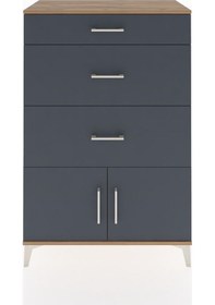 Resim Hyperion Dolap 3 Çekmeceli 2 Kapaklı 88x44x134 Çam-antrasit Çam 