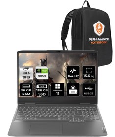 Resim LENOVO LOQ i5-12450H 96GB 256GB SSD RTX3050/6GB 15.6" FHD 144Hz W11H 82XV00WYTX & PER4 ÇANTA 