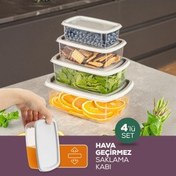 Resim 4'lü Hava Geçirmez Saklama Kabı Seti Gri 1x(250-500-750-1200 Ml) Vienev