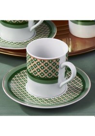 Resim GÜRAL CAMELIA 12 PARÇA 6 KİŞİLİK BONE TÜRK KAHVESİ FİNCAN TAKIMI - 2351 