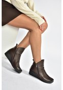 Resim Fox Shoes V324200303 Kahverengi Hakiki Deri Dolgu Tabanlı Kadın Bot Kahverengi-hakiki Deri 