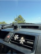 Resim ÇiçekAntalya 2'li Parlayan Taşlı Çiçek Araba Klima Süsü Klips Süsleme Araç Aksesuar Araç İçi Süs Dekor Aksesuar 