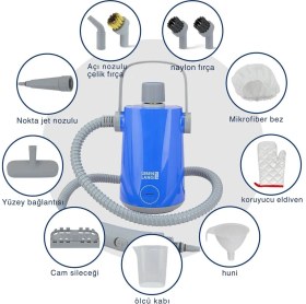 Resim 1000W Buharlı Temizleyici, 300 ml Tank, 10 Başlıklı El Tipi Temizlik Cihazı 