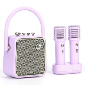 Resim Divoom SongBird-SE Lila Çift Mikrofonlu 18W Bluetooth Hoparlör 