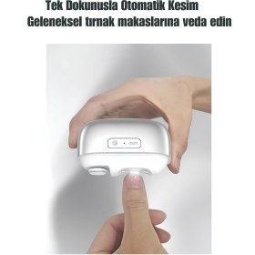 Resim Şarjlı Akıllı Tırnak Makası Törpü Cihazı Manikür Makinesi 