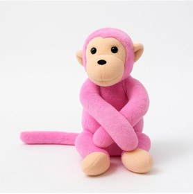 Resim Elleri Yapışan Oyun Ve Uyku Arkadaşı Peluş Maymun Oyuncak Sarılan Maymun Pembe Açık Pembe 