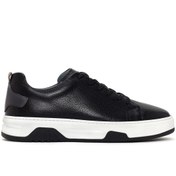 Resim Erkek Siyah Bağcıklı Kalın Tabanlı Deri Sneaker Derimod