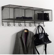 Resim Wessdizayn 9 Kancalı Metal Duvar Askılığı 4 Gözlü Antre Duvar Rafı Wd-209 Siyah 