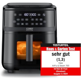 Resim Caso AirFry Steam 700 Yağsız Fritöz ve Buharlı Pişirici 7L XXL Sepet Cam Pencereli 