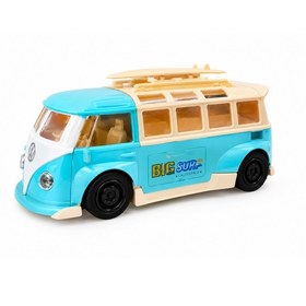 Resim Retro Surf Minibüs Oyuncak Araba 14 Cm Çek Bırak Klasik Bus Modeli Mavi Açık Mavi 