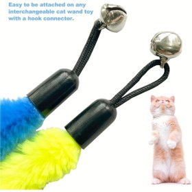 Resim 12 Adet Whisker Wonders Interaktif Peluş Kedi Solucan Oyuncakları, Zilli, Dayanıklı Tüy Asılı Yedek Kedi Değnekleri, Çeşitli Renkler, Kapalı Kediler ve Yavru Kediler için İdeal, Pil Gerektirmez 