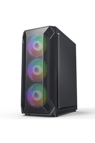 Resim PowerBoost VK-P1882B Mesh Panel 4x12 CM Fanlı ATX Bilgisayar Kasası 