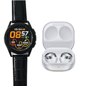 Resim Watch4 Classic 46mm Siyah Deri Kordonlu Akıllı Saat ve Galaxy Buds Pro Beyaz | MADEPAZAR MADEPAZAR