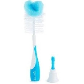 Resim Munchkin Bristle Sünger Uçlu Bebek Biberonu Temizleme Fırçası Mavi 