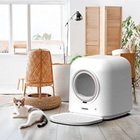 Resim Xenon Smart Akıllı Otomatik Kedi Tuvaleti Mobil Uygulama Kontrollü Mama Kabı Çelik Su Pınarı ve Filtresi 4'lü Pet Seti 