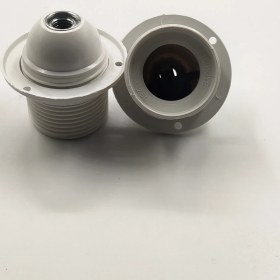 Resim Retro Vitrini Dekoratif Plastik E-27 Tam Dişli Halkalı Duy Beyaz (2 Adet) 