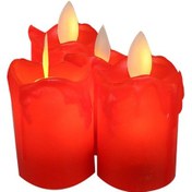 Resim Kına Atölyesi 4 Ad Ledli Kütük Mum Döner Alevli 6cm 