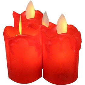 Resim Kına Atölyesi 4 Ad Ledli Kütük Mum Döner Alevli 6cm 