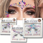 Resim Rhinestone Yüz Stickeri, Hafif Yaratıcı Makyaj Yüz Stickeri, Tırnak Sanatı İçin Batı Tarzı 