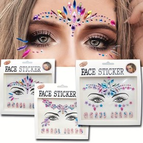Resim Rhinestone Yüz Stickeri, Hafif Yaratıcı Makyaj Yüz Stickeri, Tırnak Sanatı İçin Batı Tarzı 