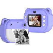 Resim Teltree Çocuklar İçin Anında Baskı Yapabilen 1080p Çift Lensli Dijital Fotoğraf Makinesi, 3 Rulo Termal Kağıt 