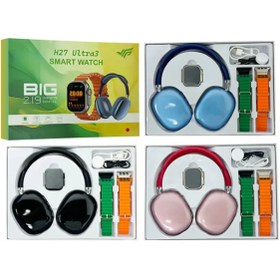 Resim techniclick H27 Ultra 3 Akıllı Saat Bluetooth Kulaklık Ve 4 Kordon Set 