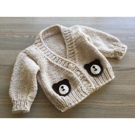 Resim Handmadee Bebek Hırkası Hediyelik El Örgüsü Hırka 