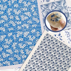 Resim Geleneksel Çin Mavi Beyaz Porselen Transfer Kağıdı - DIY Seramik, Çini ve Porselen El Sanatları için Seramik Taban - //Oryantal Dekorasyon, Hassas Yüzey Transfer Mürekkebi (Kağıt/Seramik ile Uyumlu) 