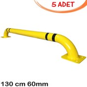 Resim İlgi Trafik Araç Park Demirleri Otopark Ayırıcı Bariyer Araç Stoperi Yaslama Demiri 130cm Ø60mm 3mm (5 ADET) 