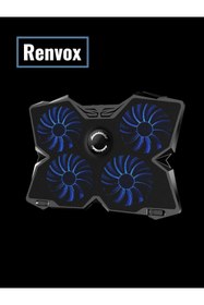 Resim Renvox 4 Fanlı LED’li Sessiz Laptop Soğutucu Stand USB Girişli 