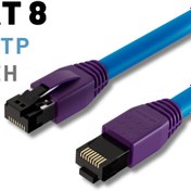Resim IRENIS Mavi Cat8 S/ftp Ethernet Network Kablosu 1 m 