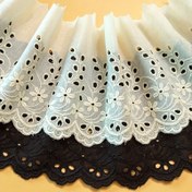 Resim 1 Yard Siyah Nakışlı Dantel Kenarı - 13.5cm Genişlikte, DIY Giyim ve Ev Dekorasyonu için Zarif Çiçek Deseni, Elbise, Bluz ve Perdeler için Mükemmel, Elbise, Bluz Süslemesi, Sophistike Stil, İncelikli Nakış 