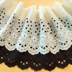 Resim 1 Yard Siyah Nakışlı Dantel Kenarı - 13.5cm Genişlikte, DIY Giyim ve Ev Dekorasyonu için Zarif Çiçek Deseni, Elbise, Bluz ve Perdeler için Mükemmel, Elbise, Bluz Süslemesi, Sophistike Stil, İncelikli Nakış 