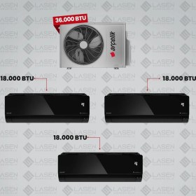 Resim Arçelik 1+3 Multi Sistem Klima / 36100 Md Pro Dış Ünite ( 3 Adet 18 Btu Siyah Iç Üniteler ) 