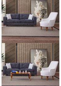 Resim Kumsal Koltuk Takımı 3+1 Antrasit 