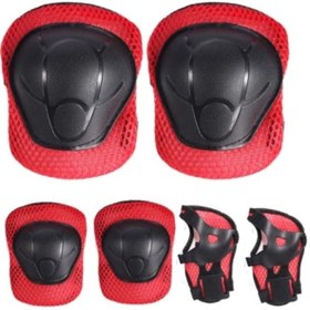 Resim Mega Kırmızı Dizlik Dirseklik Ellik Takımı, 5-12 Yaş - Bisiklet, Scooter, Koruyucu Dizlik Dirseklik Set 